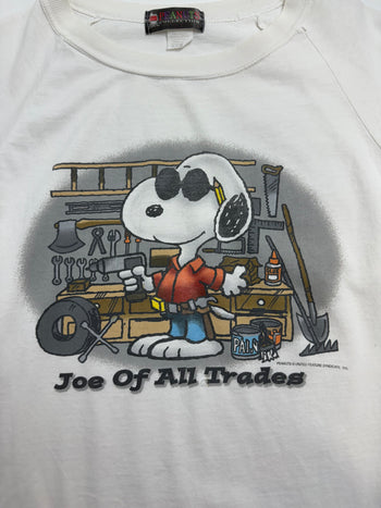 (L) Vintage Peanuts Joe Of All Trades Tee White