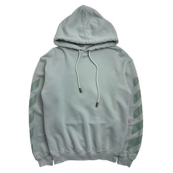 OFF-WHITE Diagonal Hoodie Mint Green (USED)