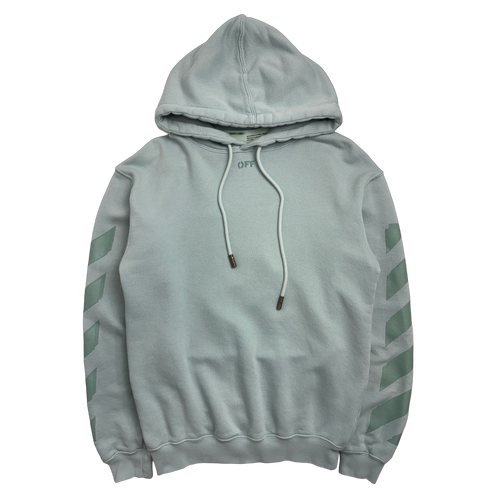 OFF-WHITE Diagonal Hoodie Mint Green (USED) | Vintage Clothing Store Canada