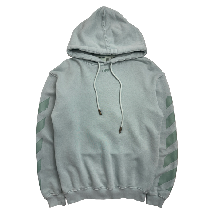 OFF-WHITE Diagonal Hoodie Mint Green (USED) | Vitnage Clothing Store Canada