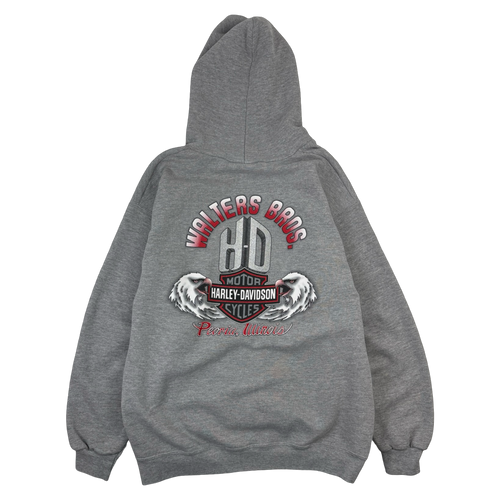 Vintage Harley Davidson Walters Bros Hoodie Grey | Vintage Clothing Store Canada