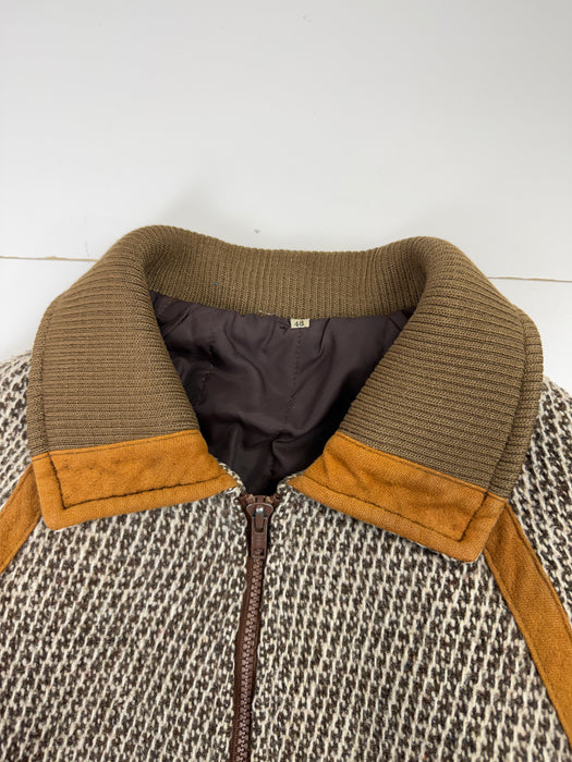 Vintage Tweed Wool Knit Bomber Jacket | Vitnage Clothing Store Canada