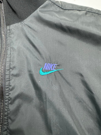 (M) Vintage 90s Nike Zip-Up Windbreaker Jacket Black