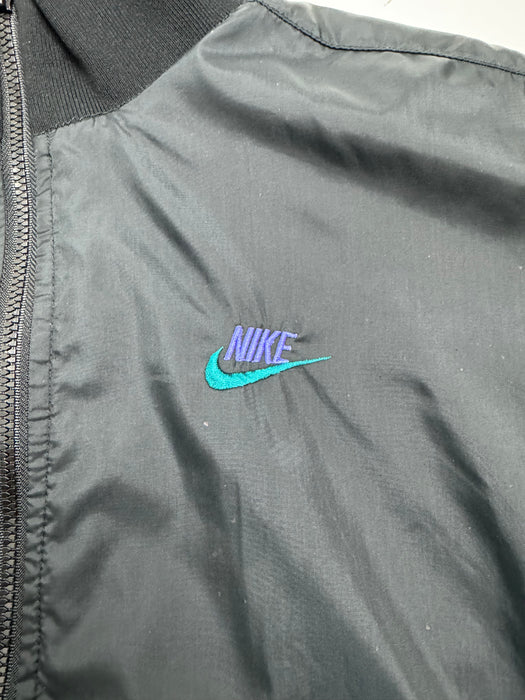 (M) Vintage 90s Nike Zip-Up Windbreaker Jacket Black | Vitnage Clothing Store Canada