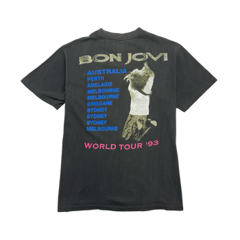 (L) Vintage '93 Bon Jovi World Tour Tee Faded Black