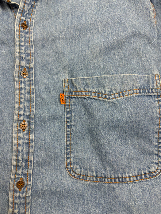 (L) Vintage Levis Orange Tab Denim Light Washed Button Up | Vitnage Clothing Store Canada