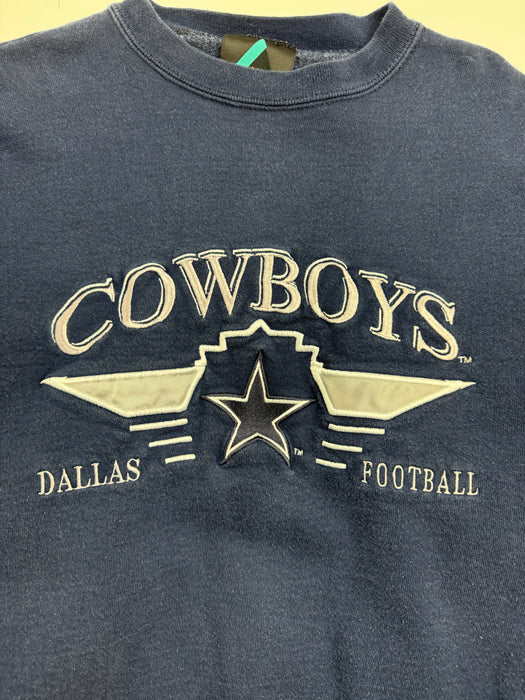 (L) Vintage Dallas Cowboys Sweatshirt Navy | Vitnage Clothing Store Canada