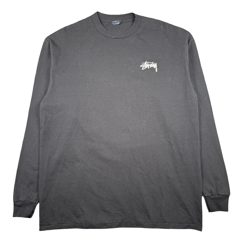 Vintage Stussy Golden 8 Ball L/S Tee Black