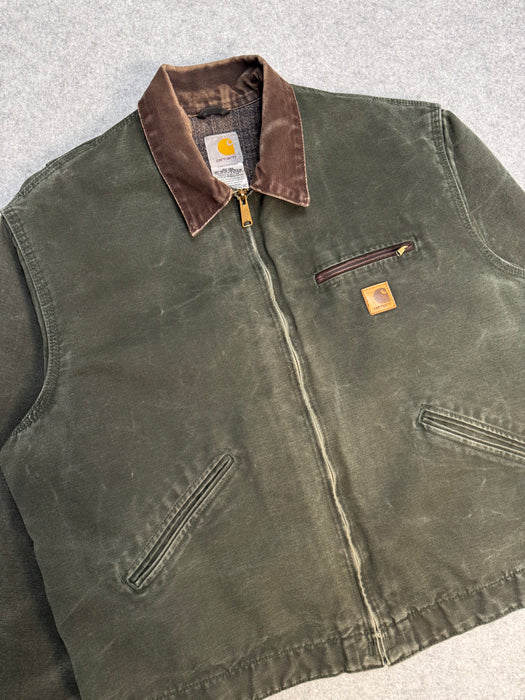 Vintage 2000’s Carhartt Detroit Work Jacket Moss Green | Vitnage Clothing Store Canada