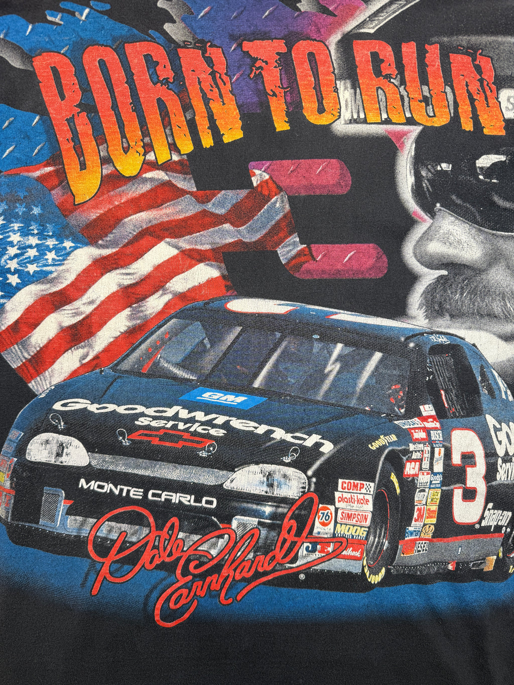 Vintage 90's Nascar Dale Earnhardt AOP Faded Tee Black