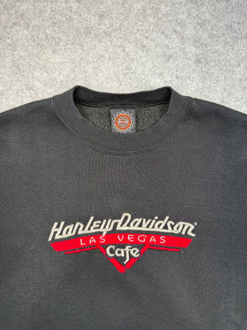 Vintage Harley Davidson Cafe Crewneck Black