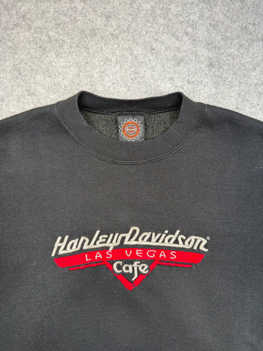 Vintage Harley Davidson Cafe Crewneck Black | Vitnage Clothing Store Canada
