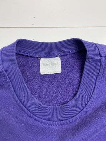 (M) Vintage Y2K Hard Rock Cafe Cancun Sweatshirt Purple