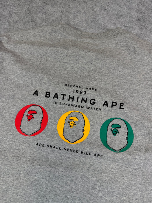 BAPE Rasta 3 Ape Heads Tee Grey | Vitnage Clothing Store Canada