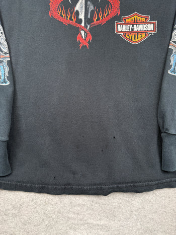 Vintage Harley Davidson Dragon Dagger L/S Tee Black