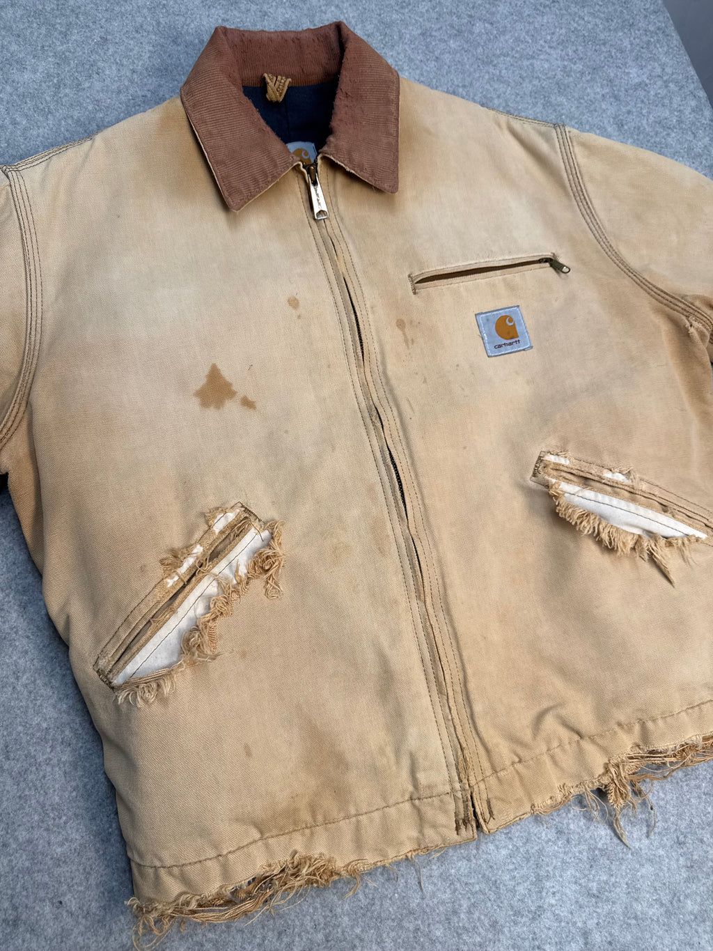 Vintage Reworked Carhartt Detroit Work Jacket Khaki
