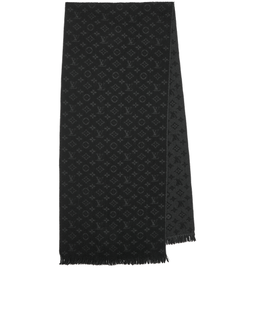 Louis Vuitton Wool Monogram Scarf Black | Vintage Clothing Store Canada
