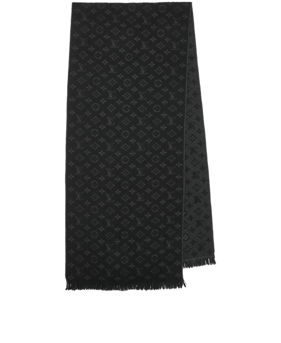 Louis Vuitton Wool Monogram Scarf Black | Vitnage Clothing Store Canada