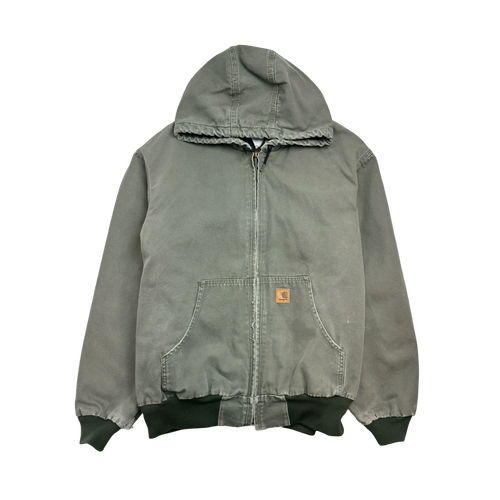 (XXL) Vintage '08 Carhartt Hooded Zip-Up Jacket Faded Green | Vintage Clothing Store Canada