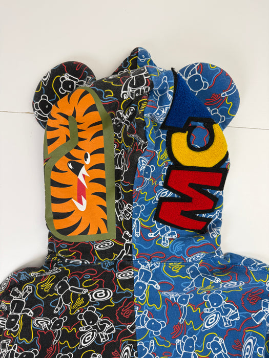 BAPE x Medicom Toy Bearbrick Shark Full Zip Up Sweater (USED) | Vitnage Clothing Store Canada