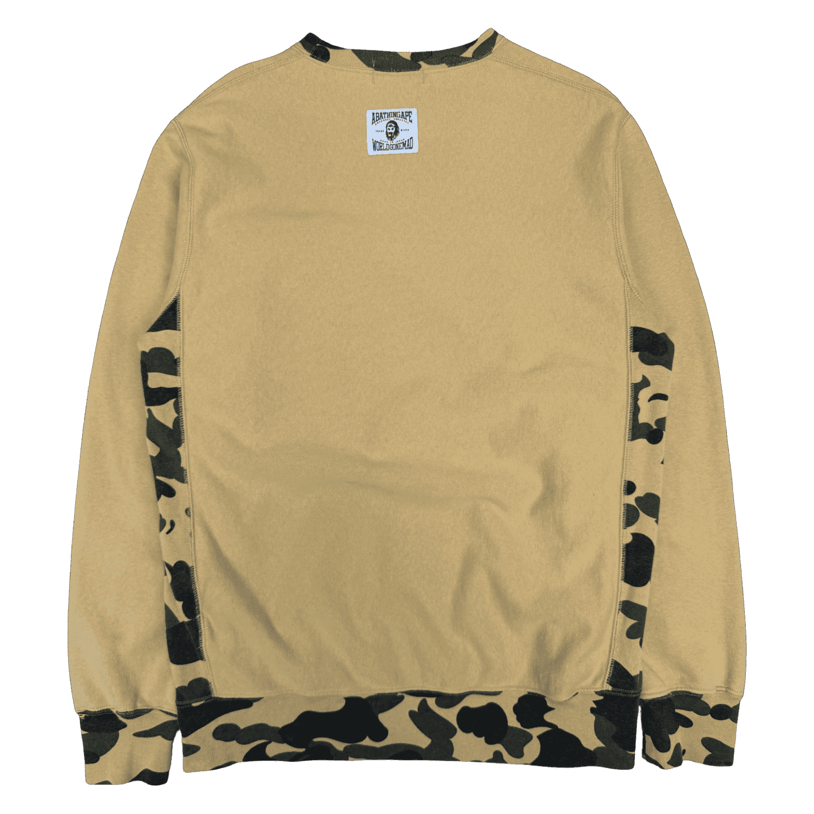 BAPE 1st Camo Rib Stone Wash Crewneck Yellow (USED)