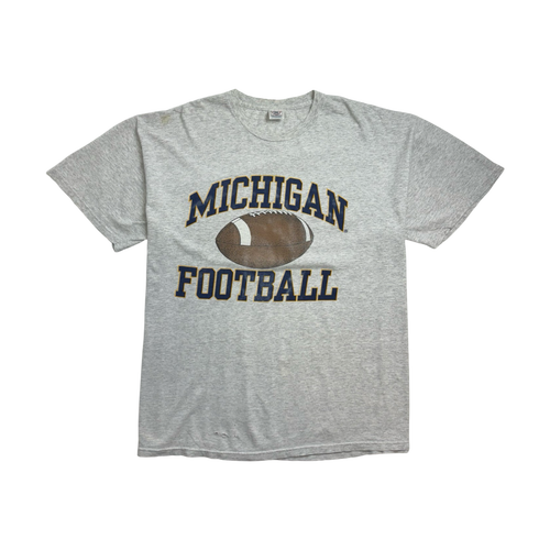 (XXL) Vintage Michigan Football Tee Light Grey | Vintage Clothing Store Canada