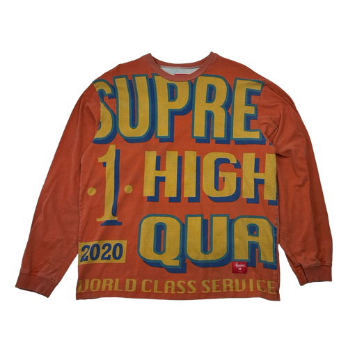 Supreme World Class L/S Tee Orange (USED) | Vintage Clothing Store Canada