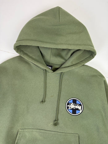 Stussy Cross Dot Hoodie Olive (USED)