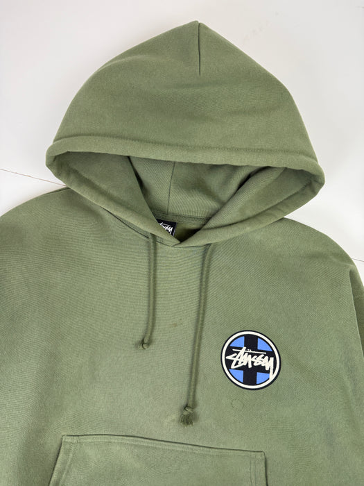 Stussy Cross Dot Hoodie Olive (USED) | Vitnage Clothing Store Canada