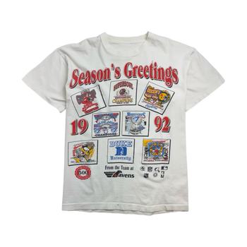 Vintage '92 Season Greetings Sports Tee White