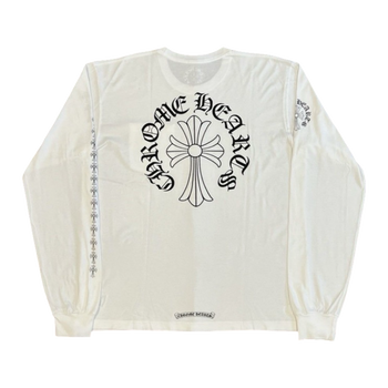 Chrome Hearts Neck Script Cross L/S Pocket Tee White