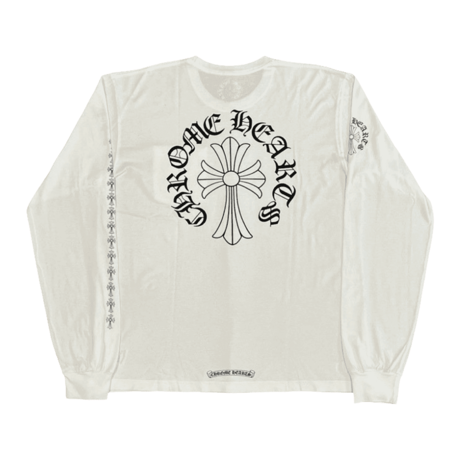 Chrome Hearts Neck Script Cross L/S Pocket Tee White