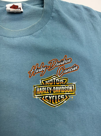 Harley Davidson Cancun Mexico Tee Light Blue