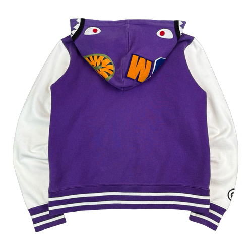 BAPE Varsity Shark Jacket Purple (USED) | Vintage Clothing Store Canada