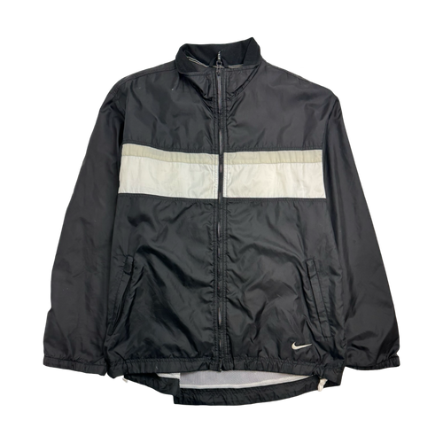 Vintage 90s Nike ZIp-Up Windbreaker Jacket Black | Vintage Clothing Store Canada