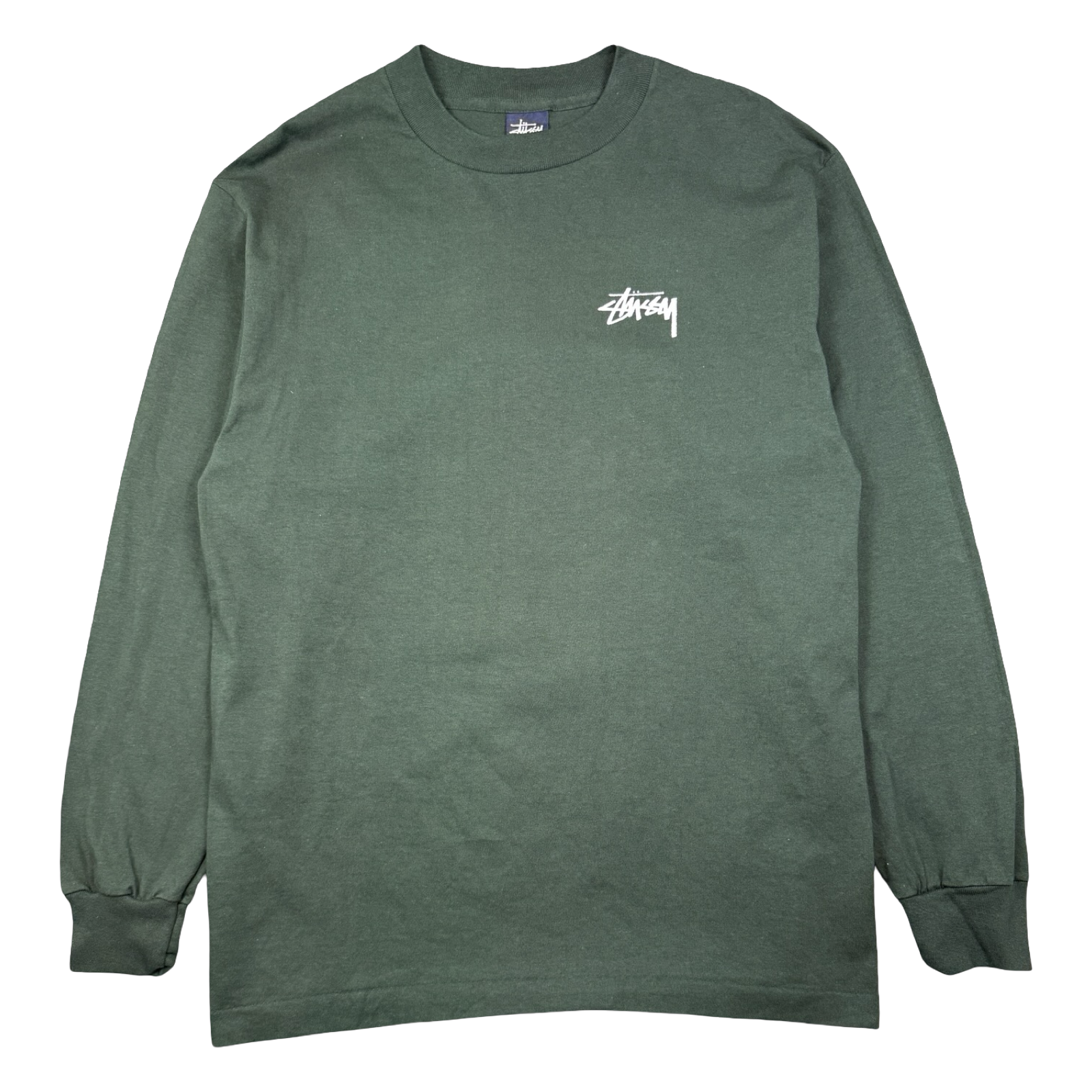 Vintage Stussy Golden 8 Ball L/S Tee Pine Green