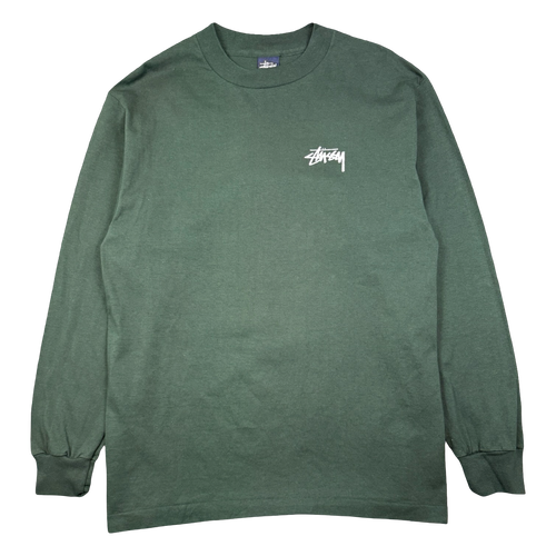 Vintage Stussy Golden 8 Ball L/S Tee Pine Green | Vintage Clothing Store Canada