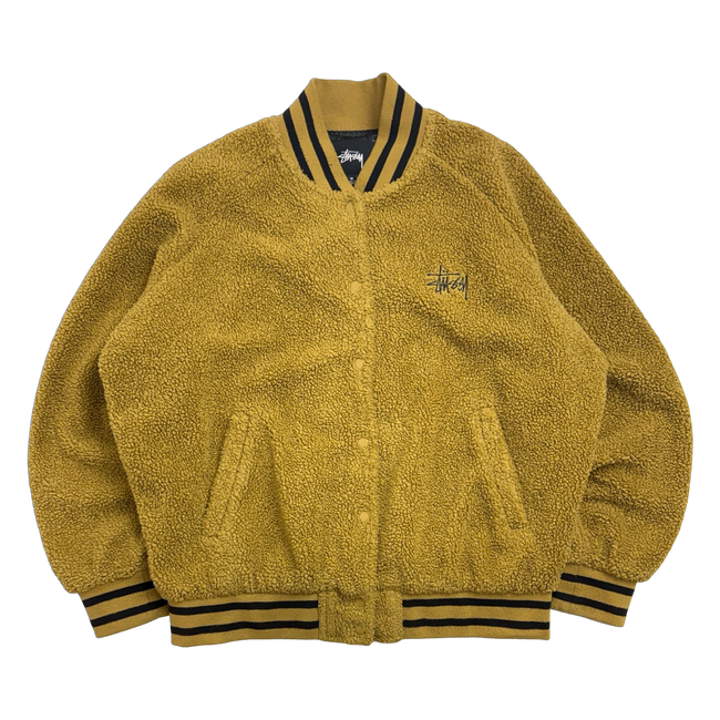 Stussy Logo Fleece Jacket Brown (USED)