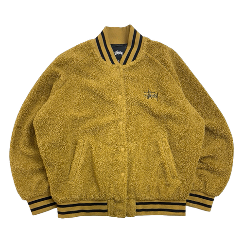 Stussy Logo Fleece Jacket Brown (USED) | Vintage Clothing Store Canada
