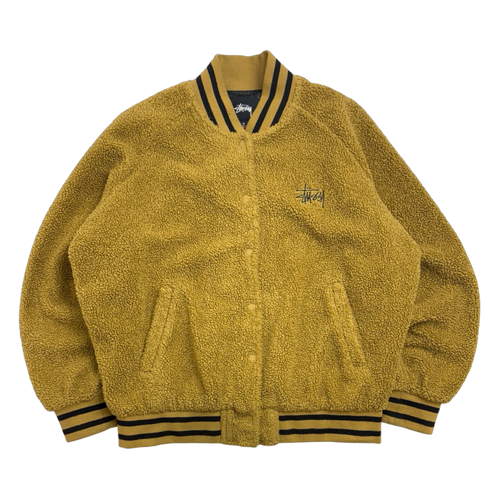 Stussy Logo Fleece Jacket Brown (USED) | Vitnage Clothing Store Canada