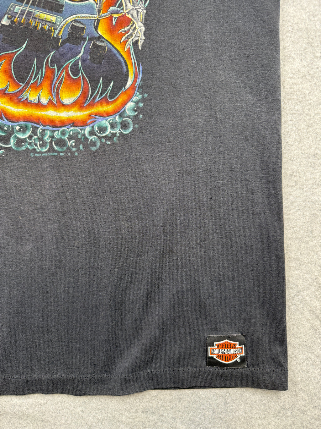 Vintage Holoubek Skeleton Flame Guitar Sleeveless Tee Black