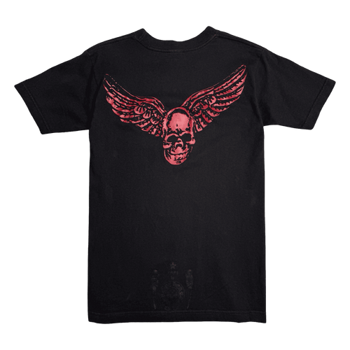 Vintage Chrome Hearts Foti Skull Wing Pocket Tee Black/Red