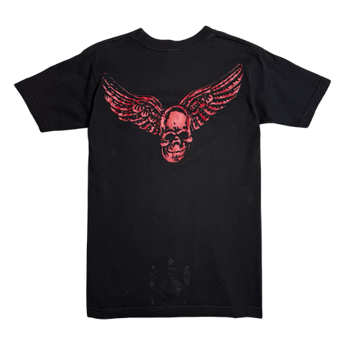 Vintage Chrome Hearts Foti Skull Wing Pocket Tee Black/Red | Vintage Clothing Store Canada