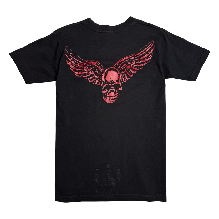 Vintage Chrome Hearts Foti Skull Wing Pocket Tee Black/Red | Vitnage Clothing Store Canada