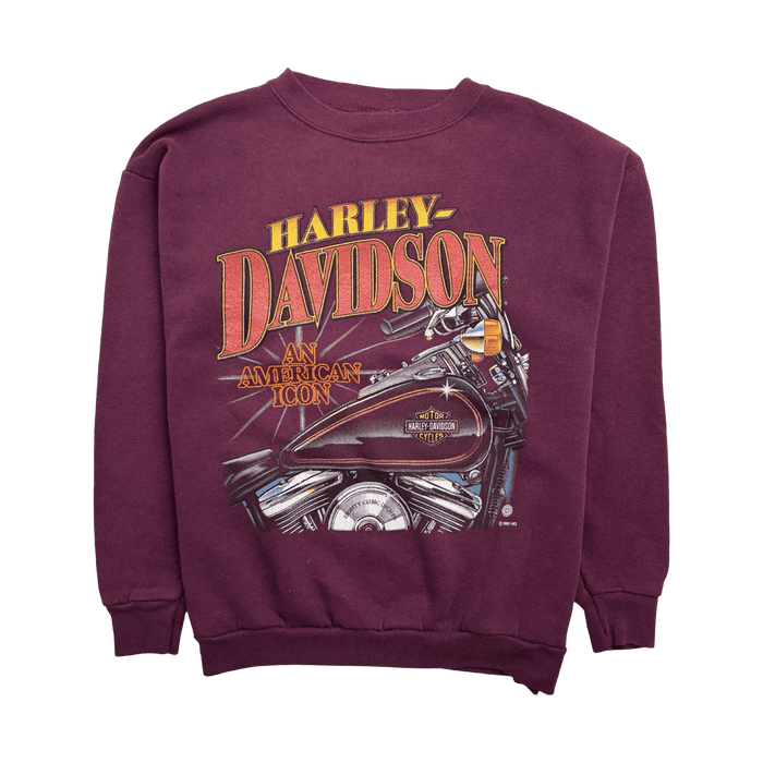 (S) Vintage '95 Harley Davidson Sweatshirt Burgundy | Vitnage Clothing Store Canada