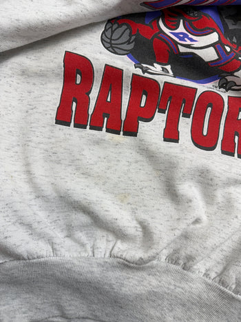 Vintage 90's Toronto Raptors Hoodie Light Grey