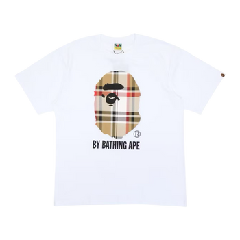 BAPE A Bathing Ape Check By Bathing Tee White
