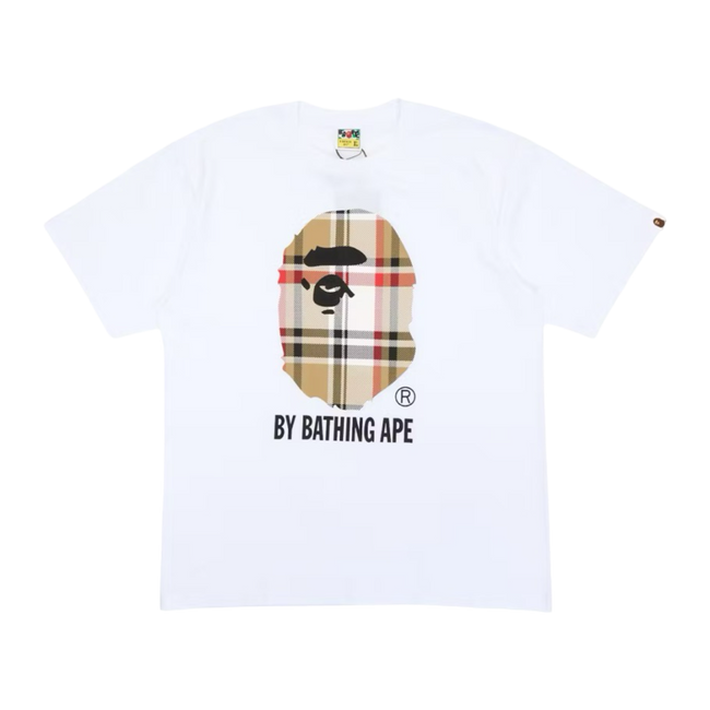 BAPE A Bathing Ape Check By Bathing Tee White