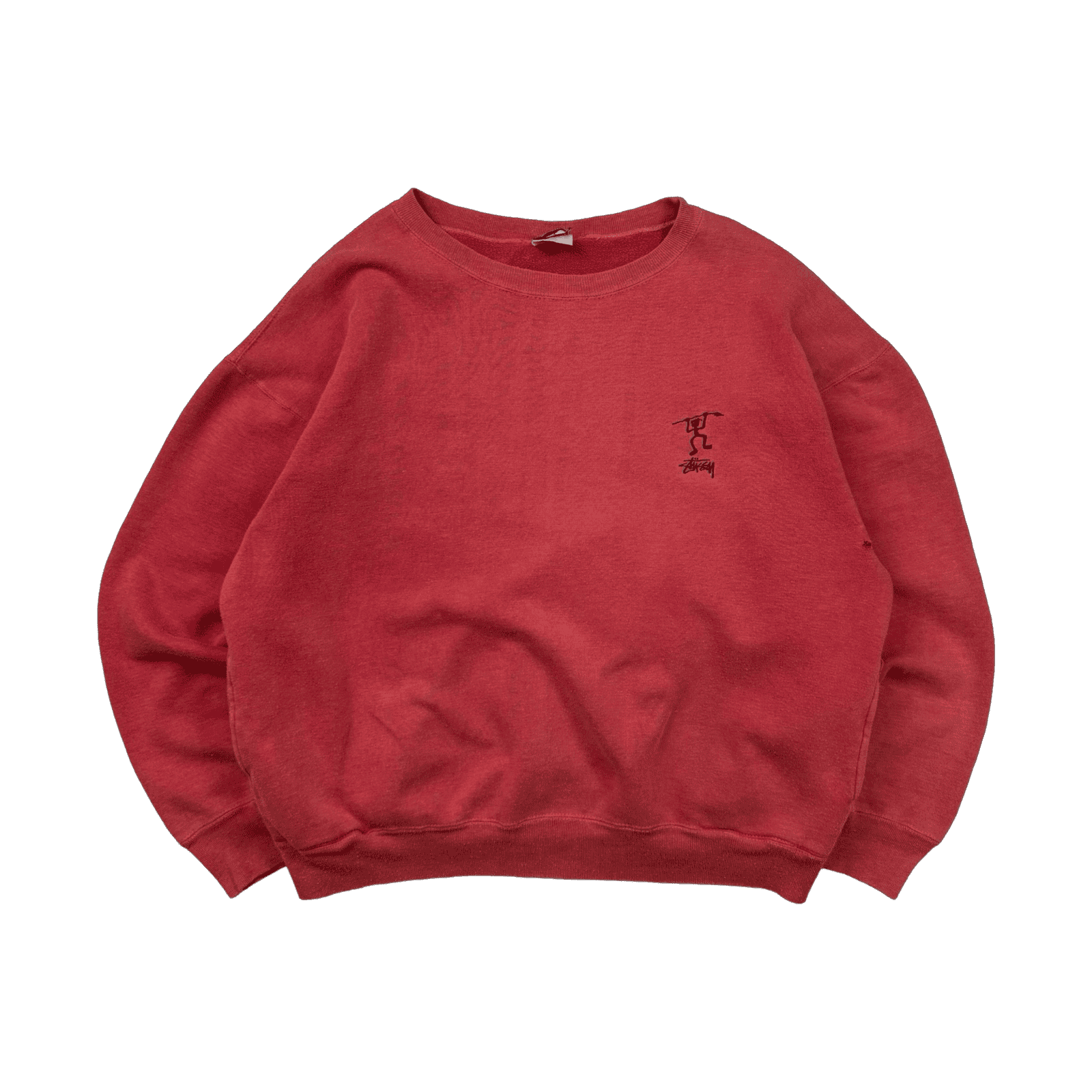 1990’s Vintage Stussy Warrior Man Sweatshirt Red