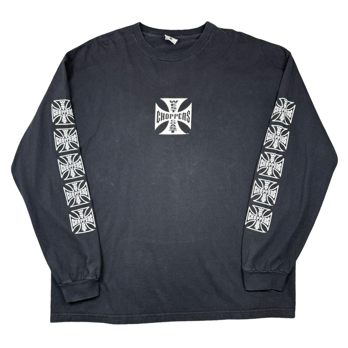 Vintage West Coast Choppers Cross Sleeve L/S Tee Black | Vitnage Clothing Store Canada